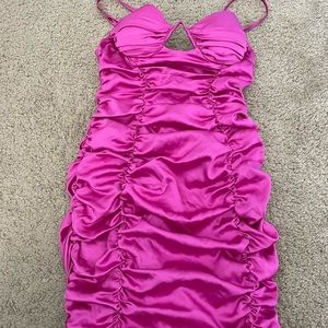 Pink ruched dress